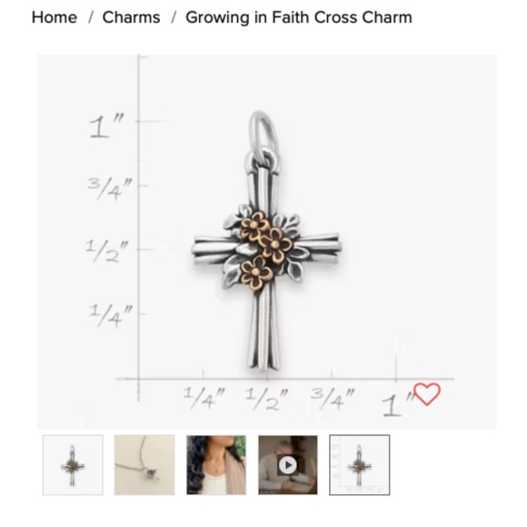 James Avery Growing in Faith Cross Charm - Picture 4 of 4